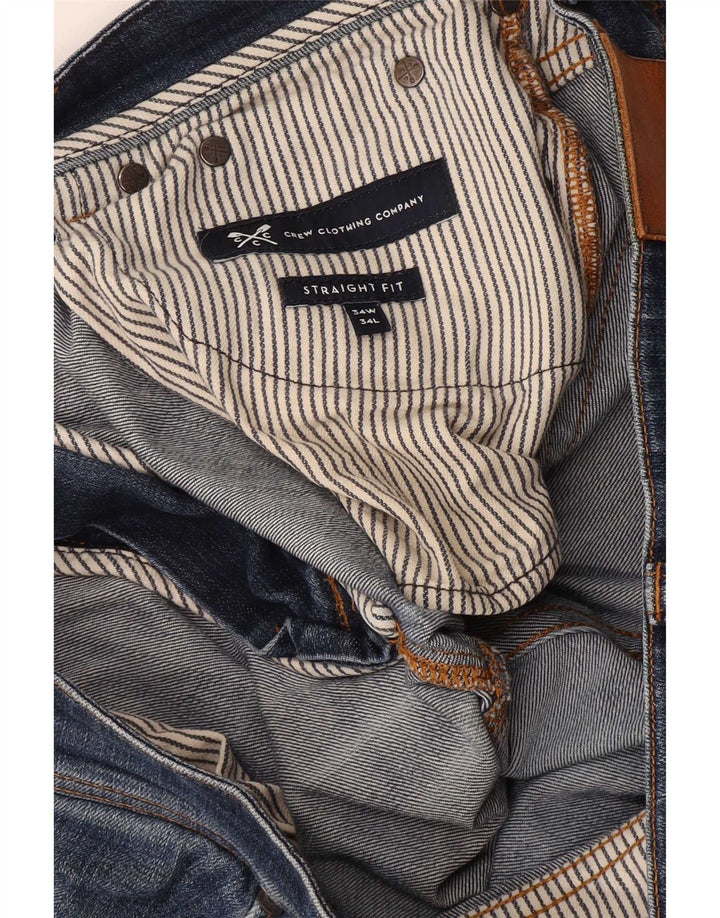 Crew Clothing Jeans dritti da uomo W34 L34 Blu