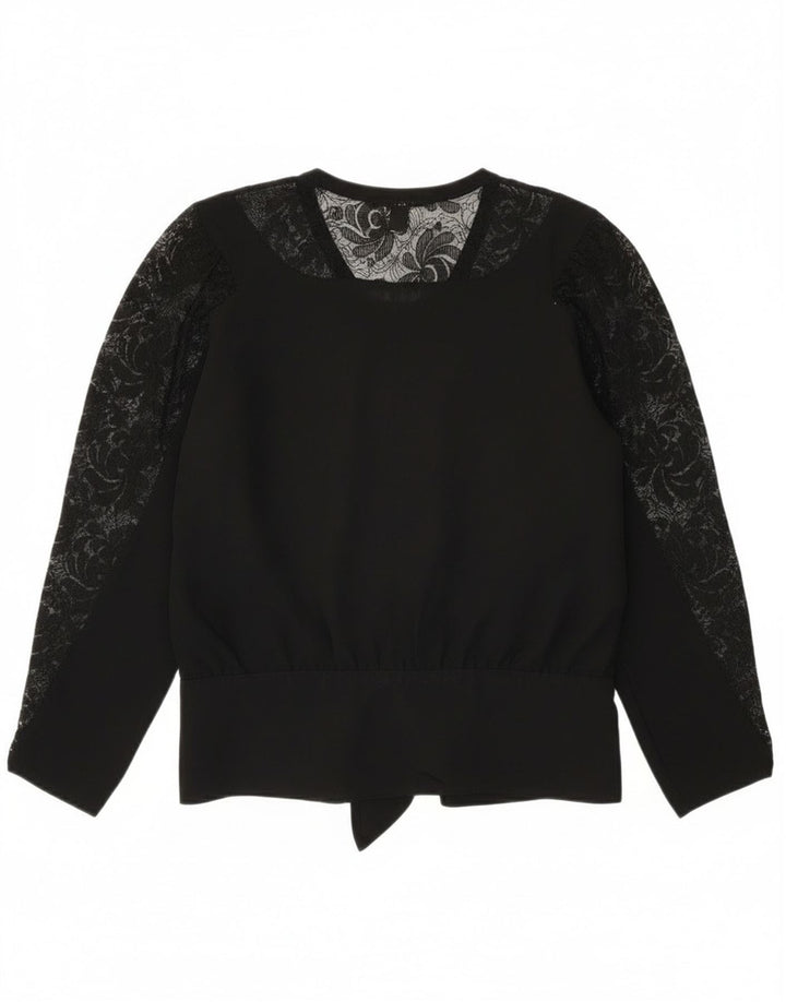 Top camicetta a maniche lunghe da donna di qualità superiore EU 40 viscosa nera media