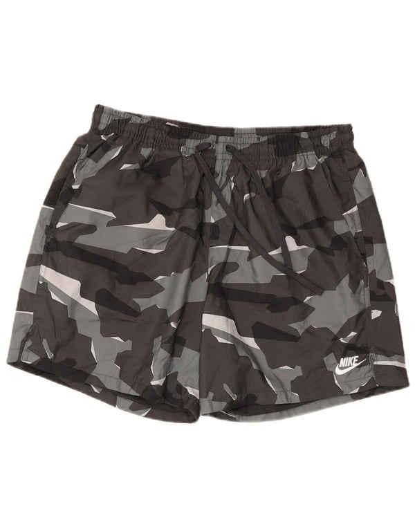 Pantaloncini sportivi da uomo Nike Large in poliestere mimetico grigio