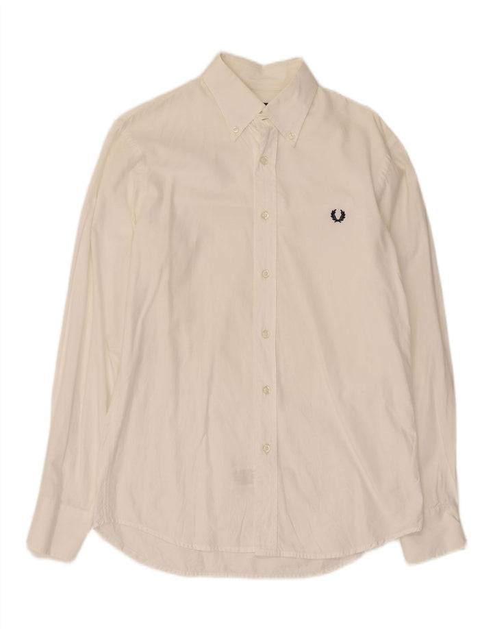 Camicia slim fit da uomo Fred Perry in cotone bianco medio