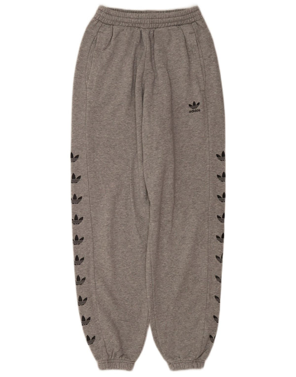 Pantaloni da tuta con grafica Adidas da donna Joggers UK 4 XS Cotone grigio