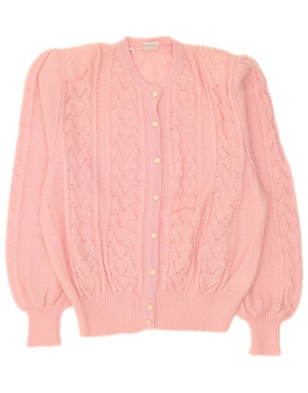 Maglione Cardigan Donna Luciana IT 46 Large Rosa Mohair