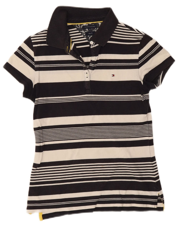 Polo da donna slim fit Tommy Hilfiger UK 12 medio blu navy a righe