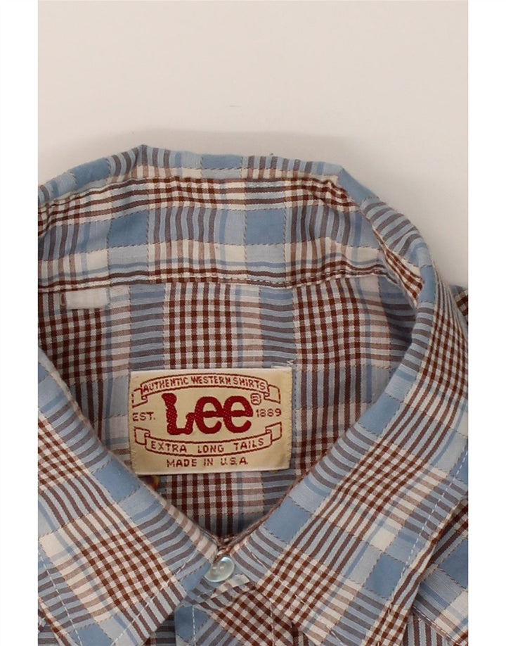 LEE Mens Shirt Large Blue Check Vintage Lee and Second-Hand Lee from Messina Hembry 