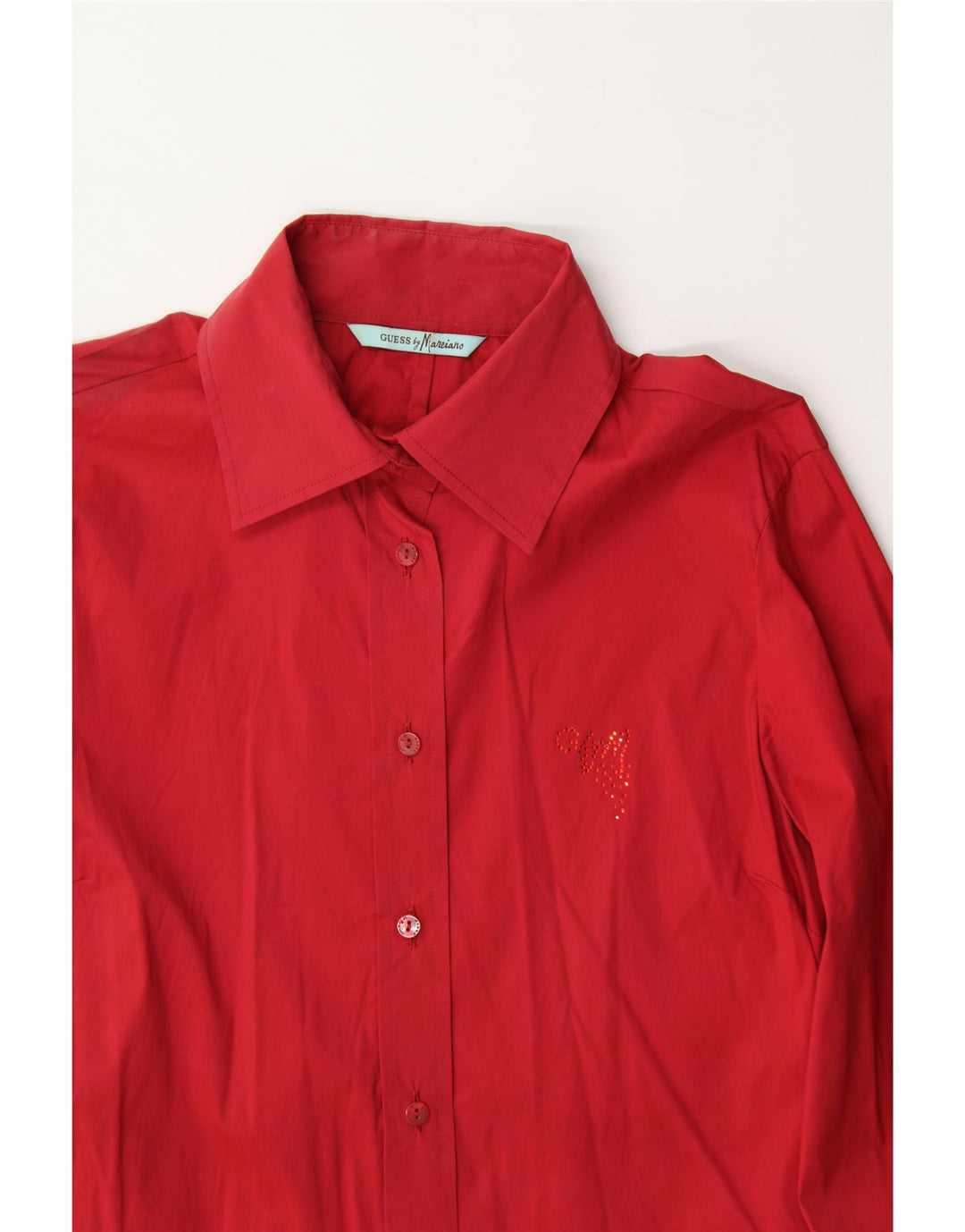 GUESS BY MARCIANO Womens Shirt IT 46 Large Red Cotton Vintage Guess By Marciano and Second-Hand Guess By Marciano from Messina Hembry 