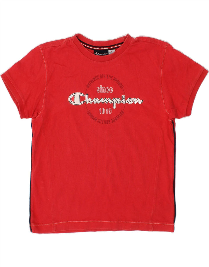 CHAMPION Boys Graphic T-Shirt Top 7-8 Years Small  Red Cotton Vintage Champion and Second-Hand Champion from Messina Hembry 