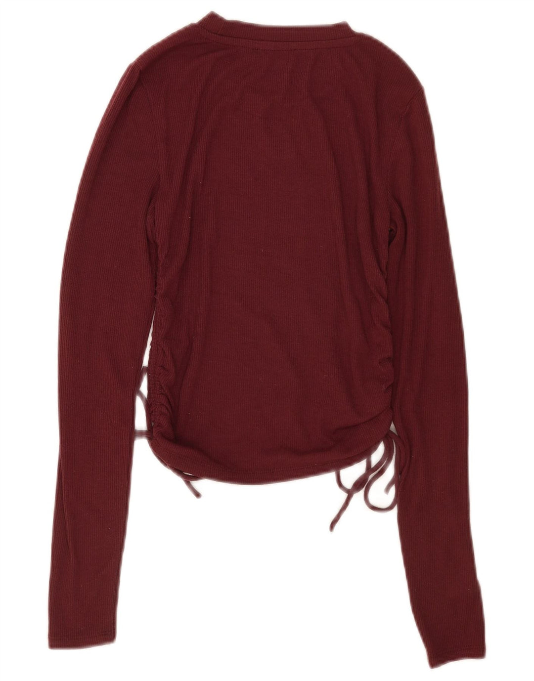 Top corto da donna Zara a maniche lunghe UK 10 piccolo bordeaux in poliestere