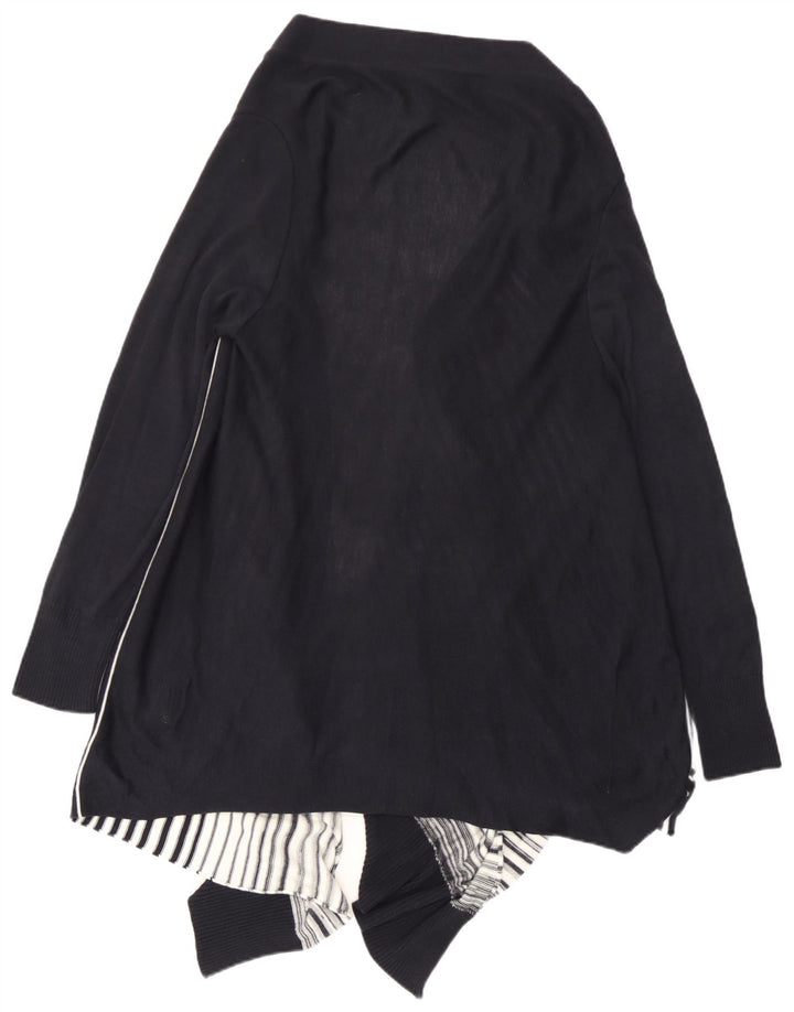 Maglione cardigan asimmetrico da donna Marks & Spencer UK 14 grande nero