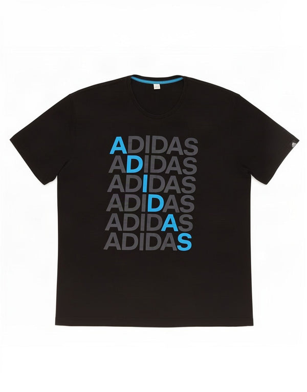 T-shirt grafica da uomo Adidas Top XL in cotone nero