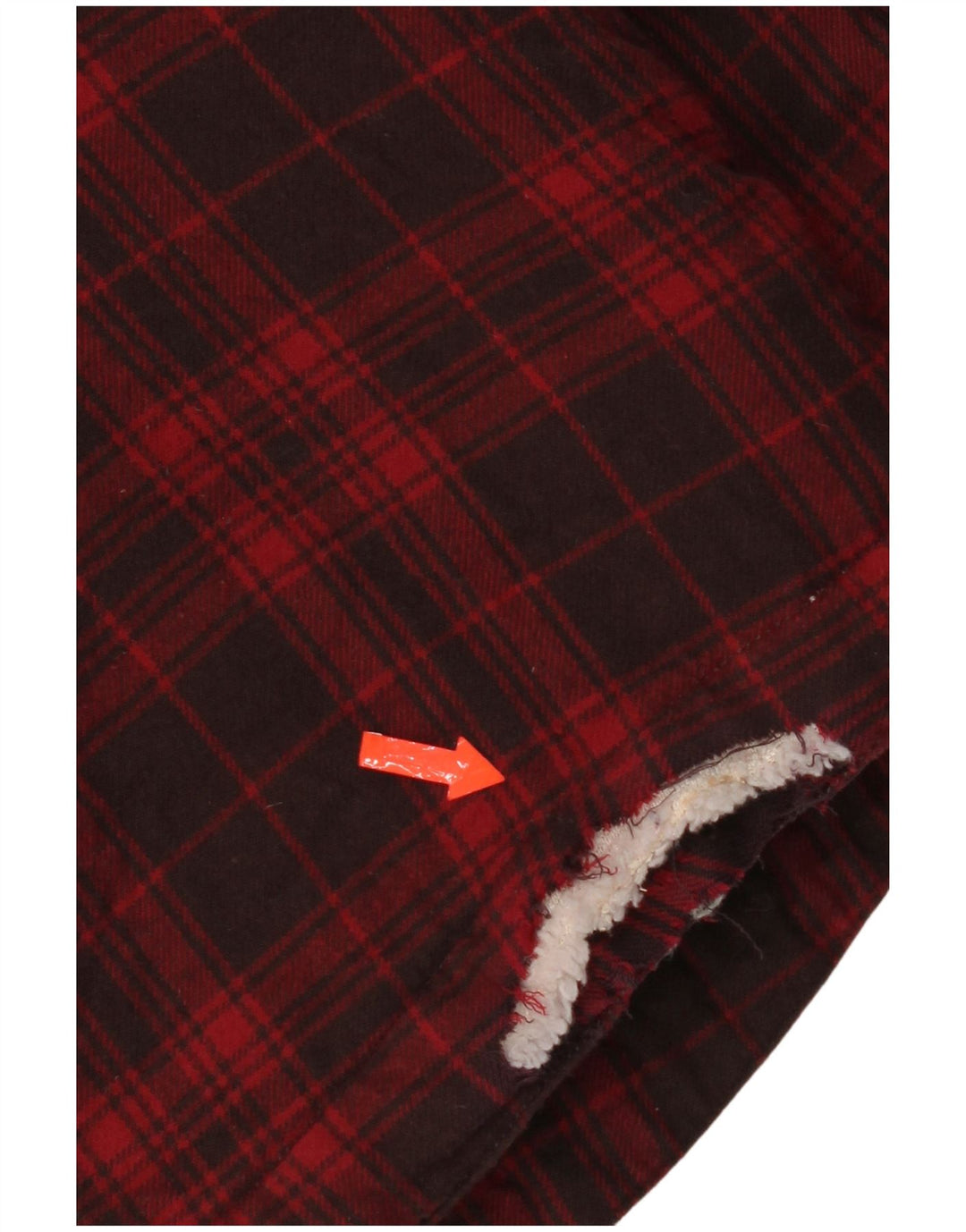 Camicia da uomo in flanella da boscaiolo con cappuccio Mistral, cotone a quadri rosso medio