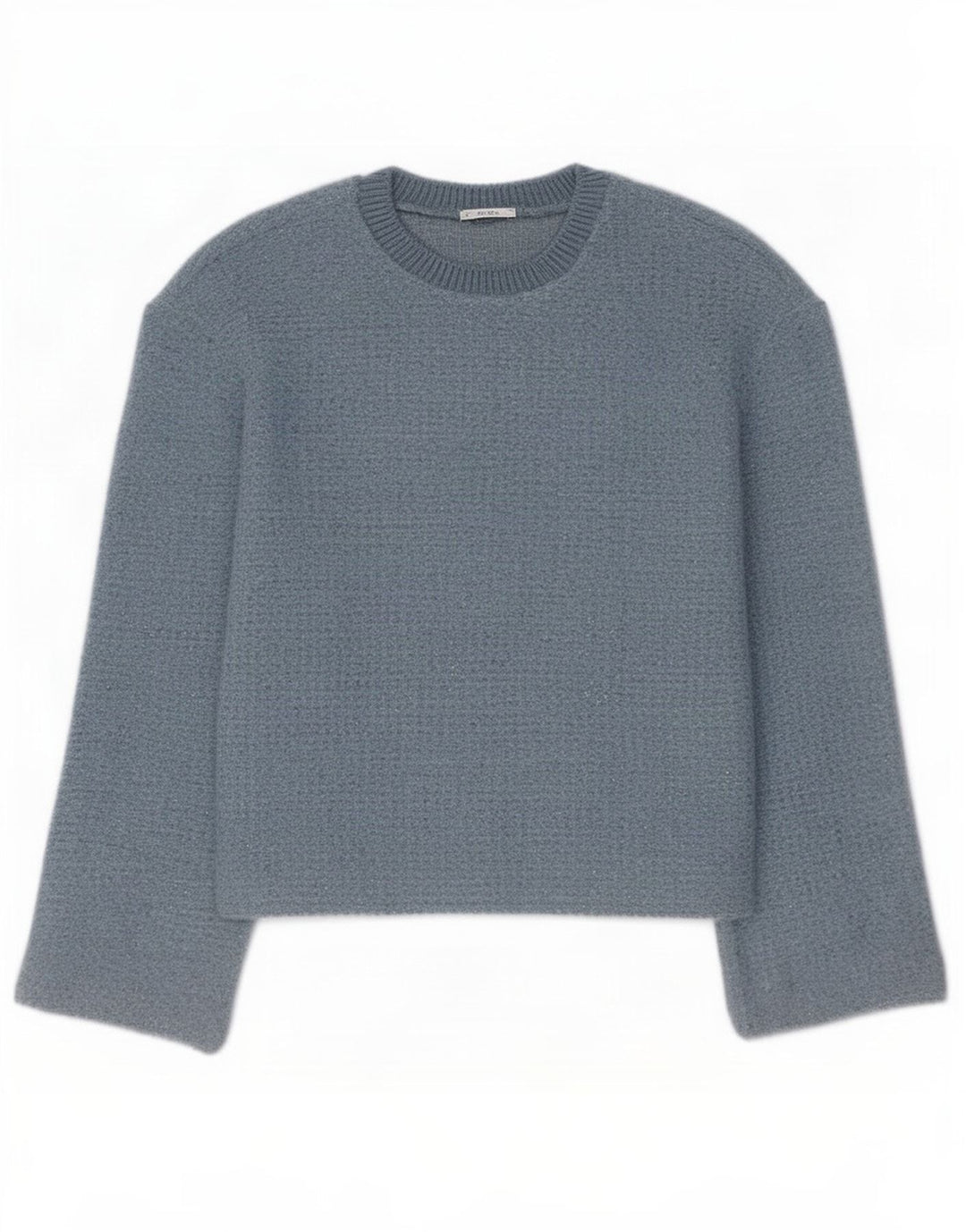 Maglione corto girocollo da donna Zara UK 14 Poliestere blu medio