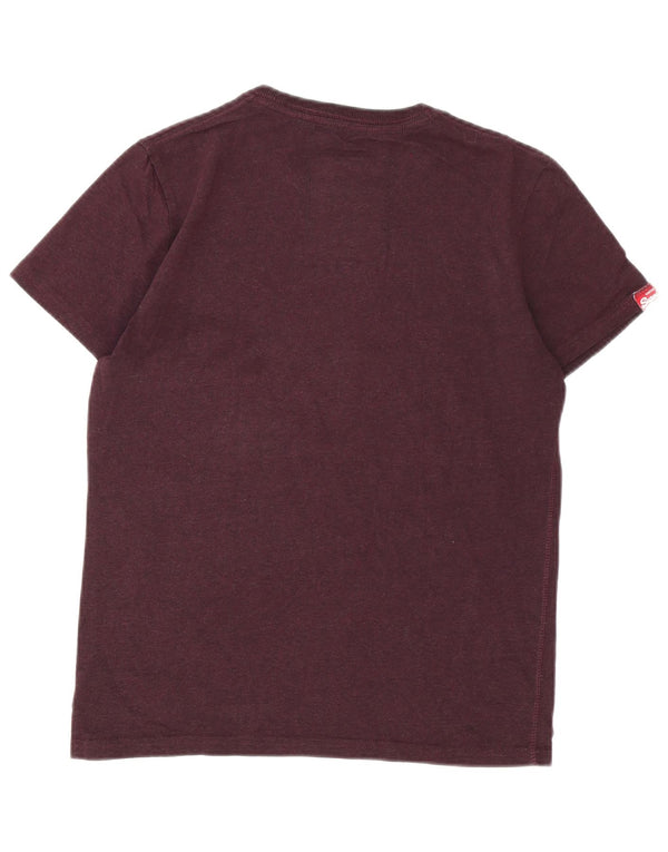 T-shirt grafica da uomo Superdry Top in cotone bordeaux medio