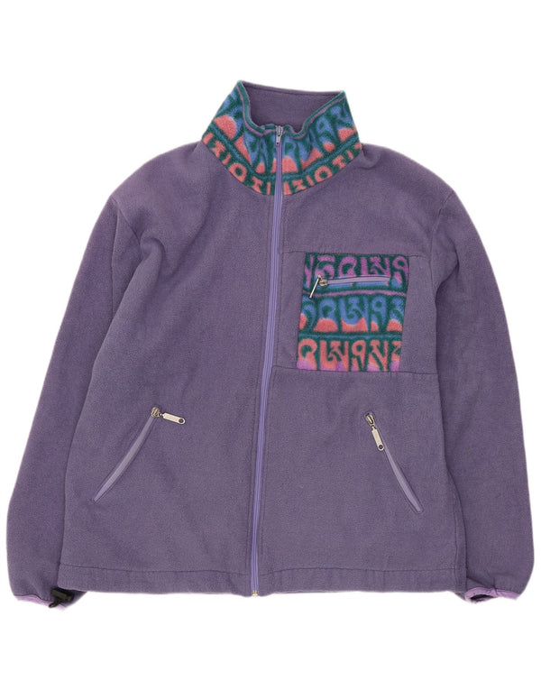 Giacca in pile da donna SALEWA vestibilità ampia UK 14 Sport geometrici viola medio