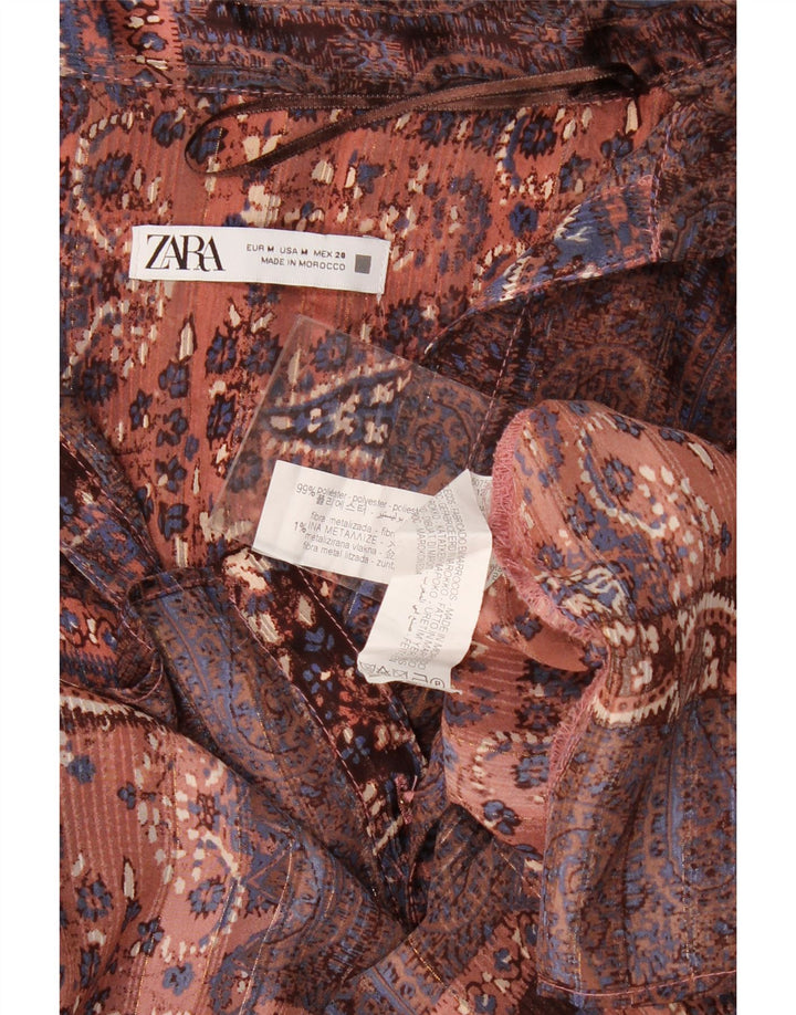 Camicetta oversize da donna Zara UK 14 Paisley medio multicolore