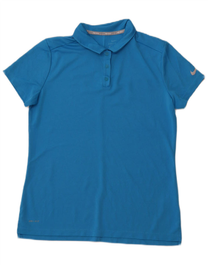 Polo NIKE da donna Dri Fit UK 16 grande blu poliestere