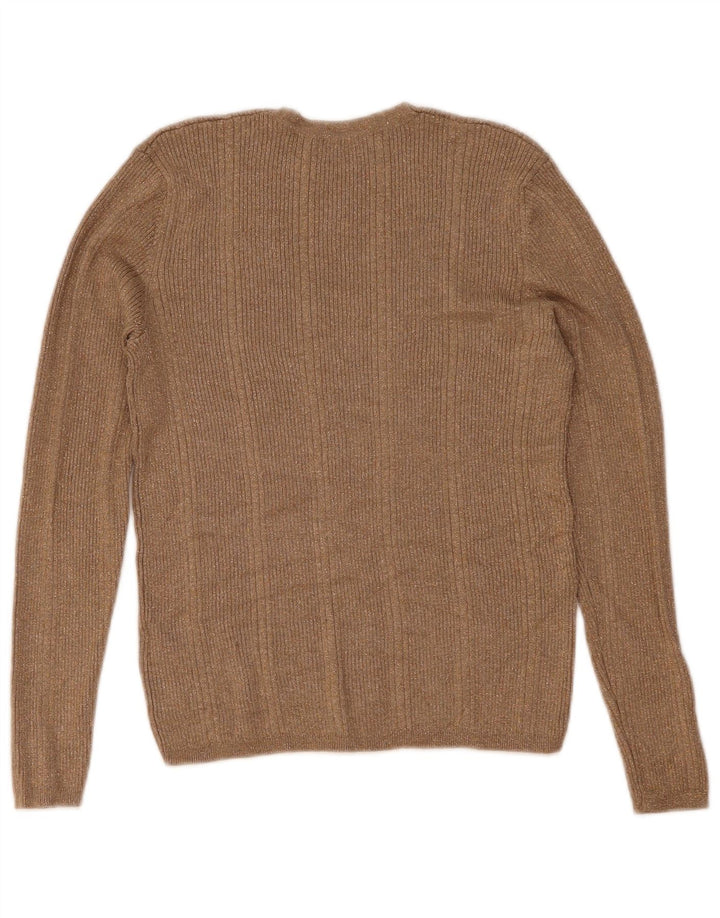 Maglione con scollo a V da donna Marks & Spencer UK 12 Beige medio screziato