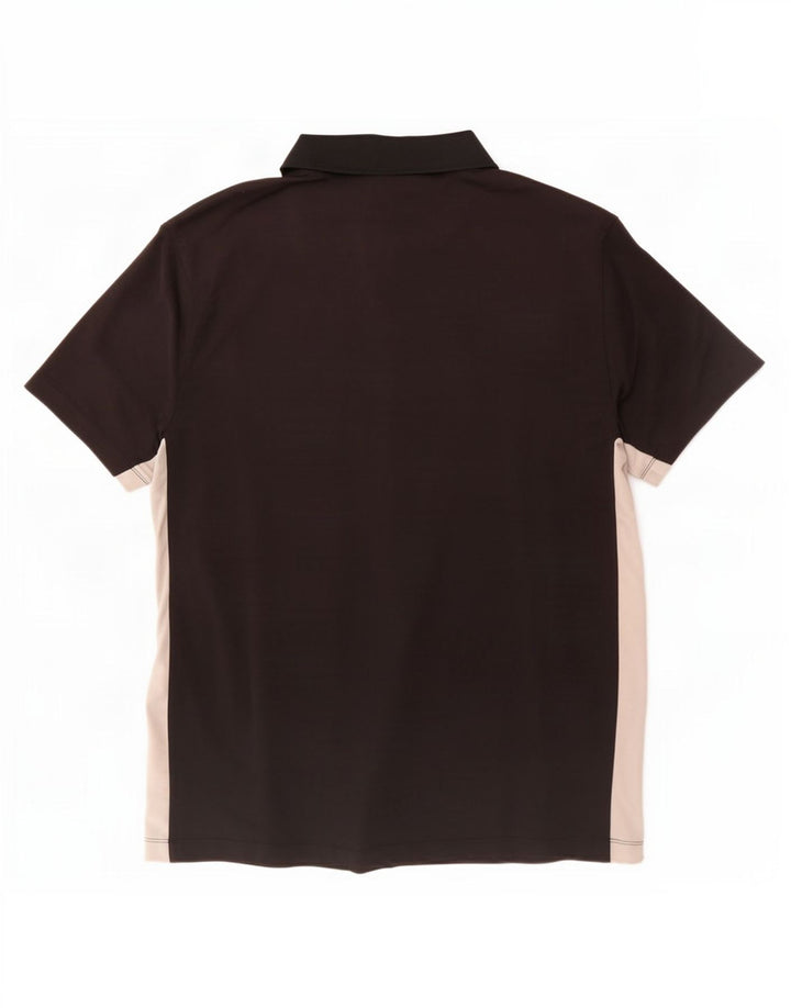 Polo Nike Uomo UK 42/44 Large Nero Colourblock Poliestere