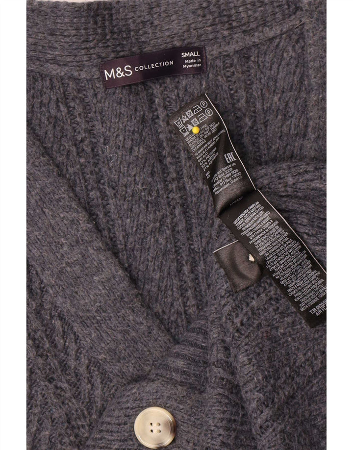 Maglione cardigan oversize da donna Marks & Spencer UK 10 piccolo grigio