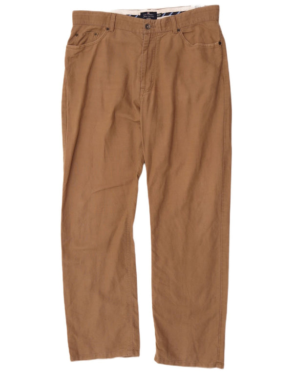 Pantaloni casual dritti Marks & Spencer da uomo blu Harbour W36 L31 marroni