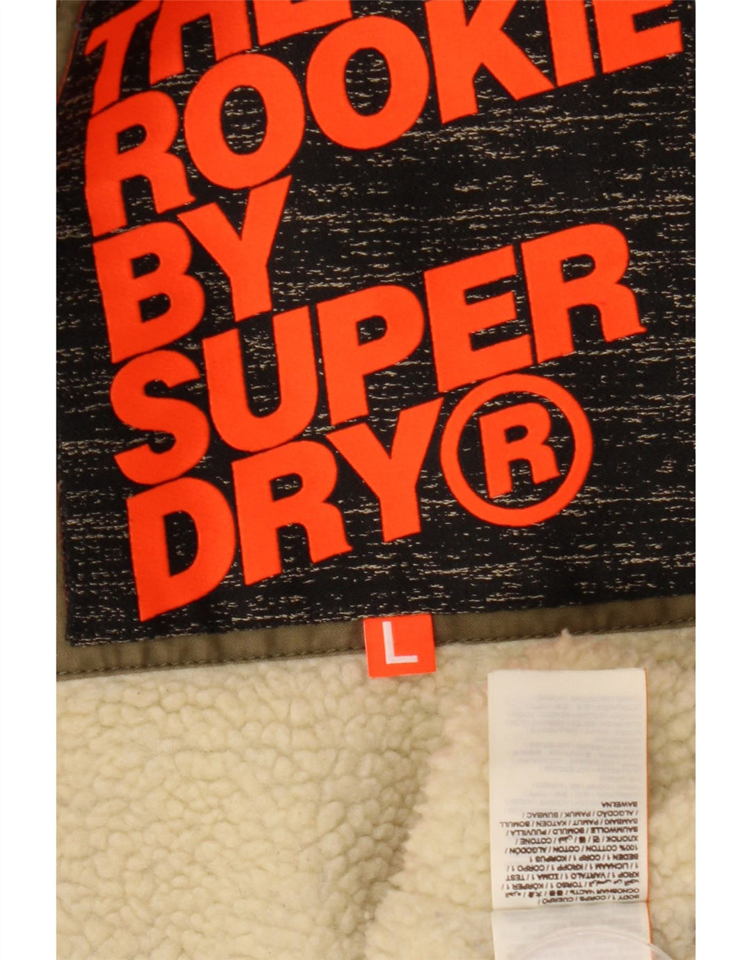 Giacca parka da uomo con cappuccio Superdry UK 40 grande cotone kaki