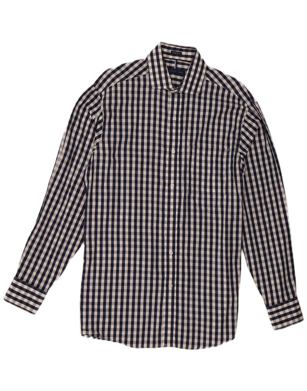 Camicia da uomo vestibilità regolare Tommy Hilfiger taglia 15 1/2 percalle medio blu navy