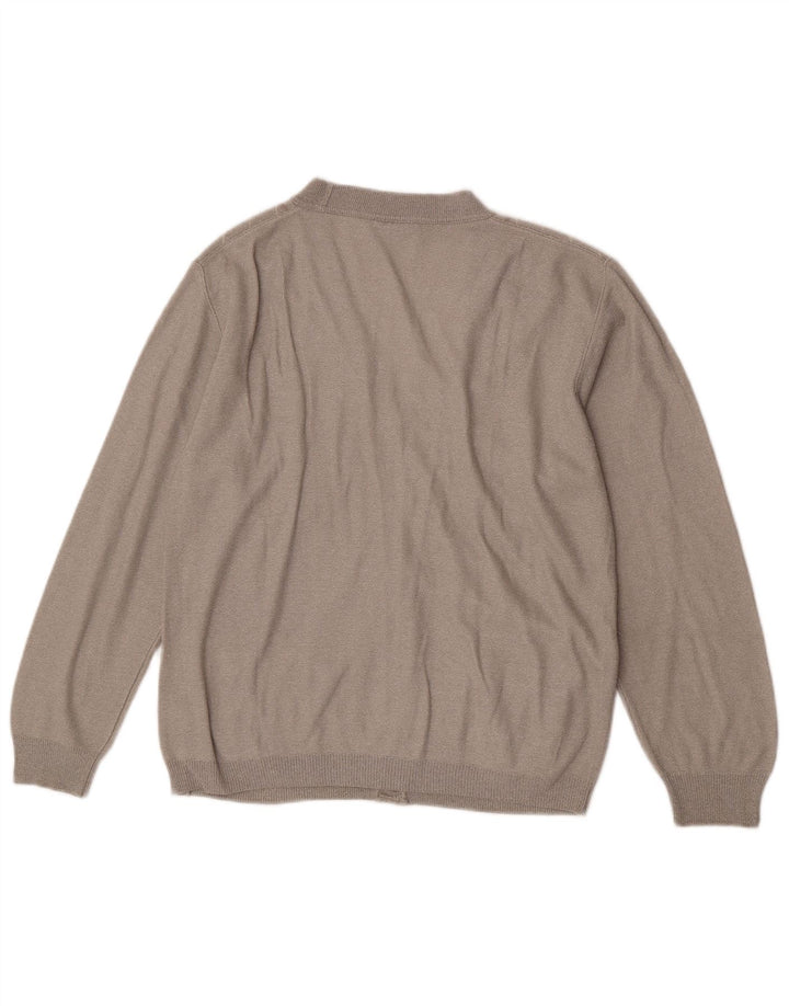 Maglione cardigan da uomo Enzo Goti piccolo grigio Chevron acrilico