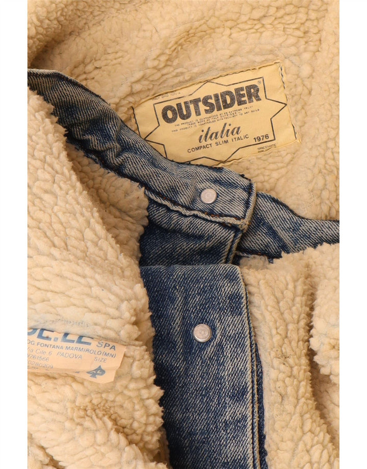 Giacca da uomo in denim sherpa Outsider UK 42 XL cotone blu