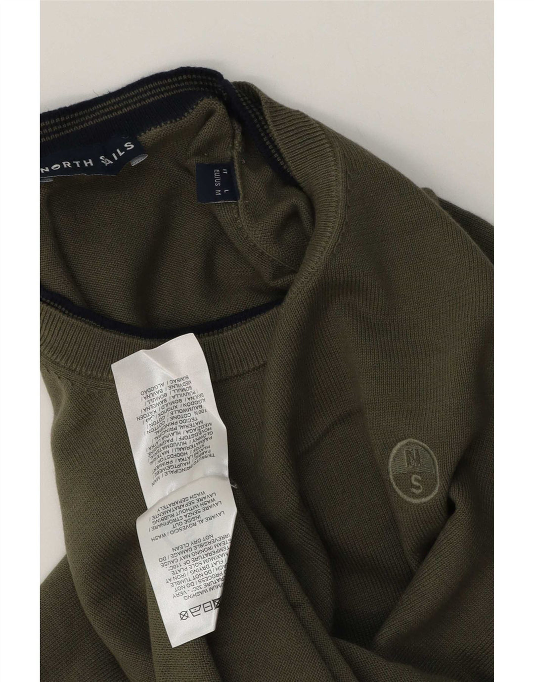 Maglione girocollo da uomo North Sails in cotone kaki medio