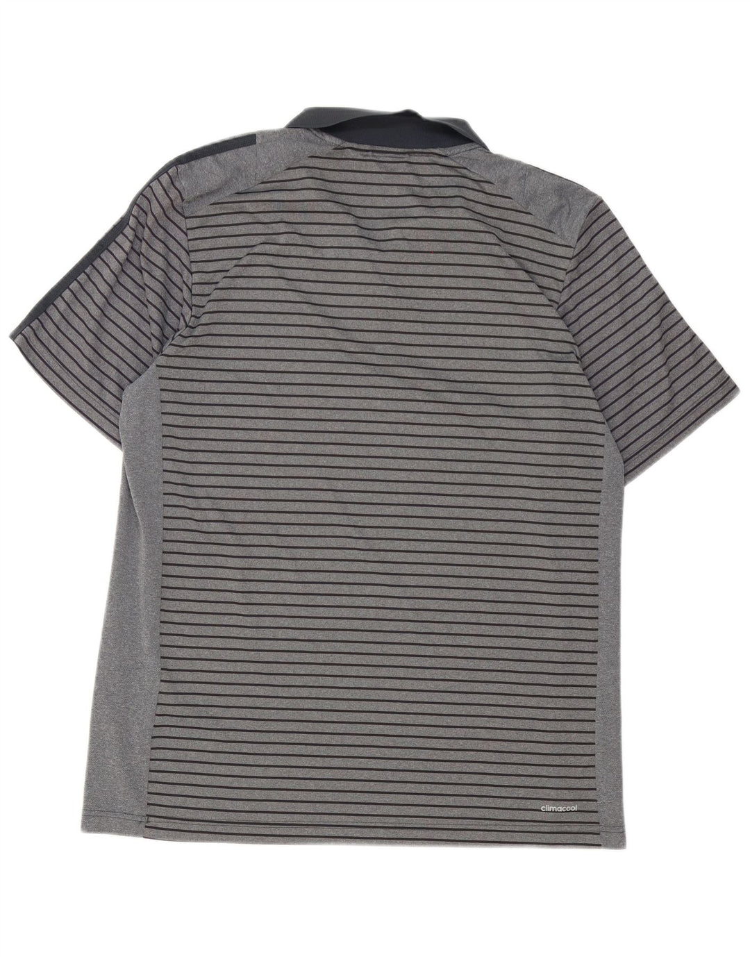 Polo Adidas Climacool da uomo XL in poliestere a righe grigie
