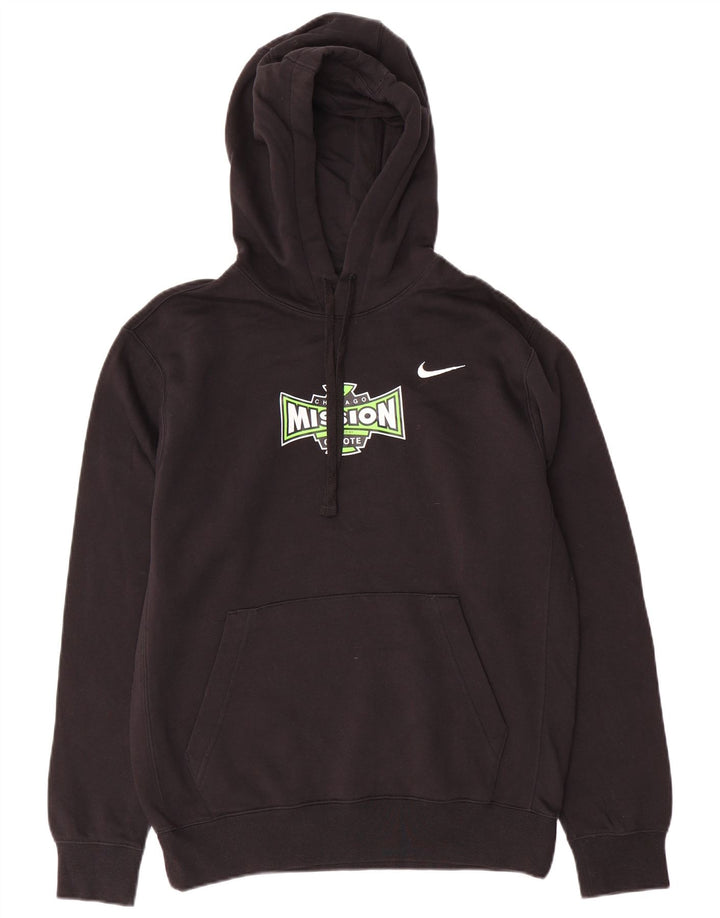 Felpa con cappuccio grafica Nike da uomo piccola in cotone nero