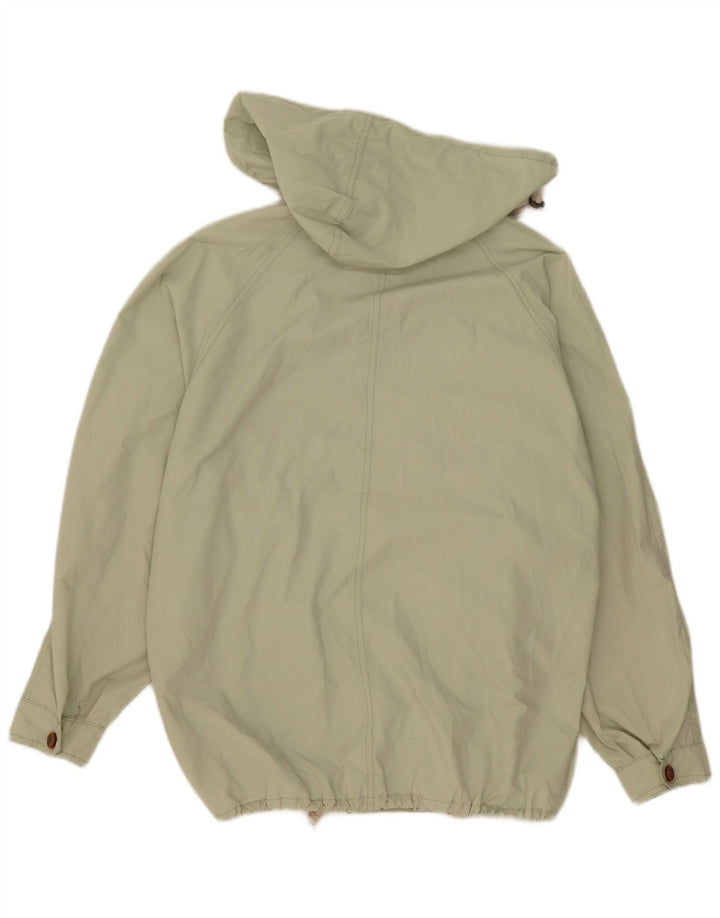 Giubbotto bomber con cappuccio vintage da uomo UK 42 XL poliestere verde