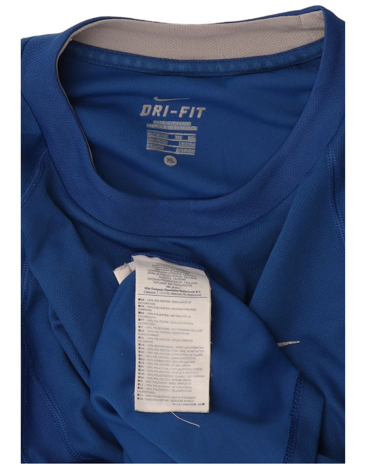 Top manica lunga Nike Dri Fit da donna UK 20/22 XL poliestere blu