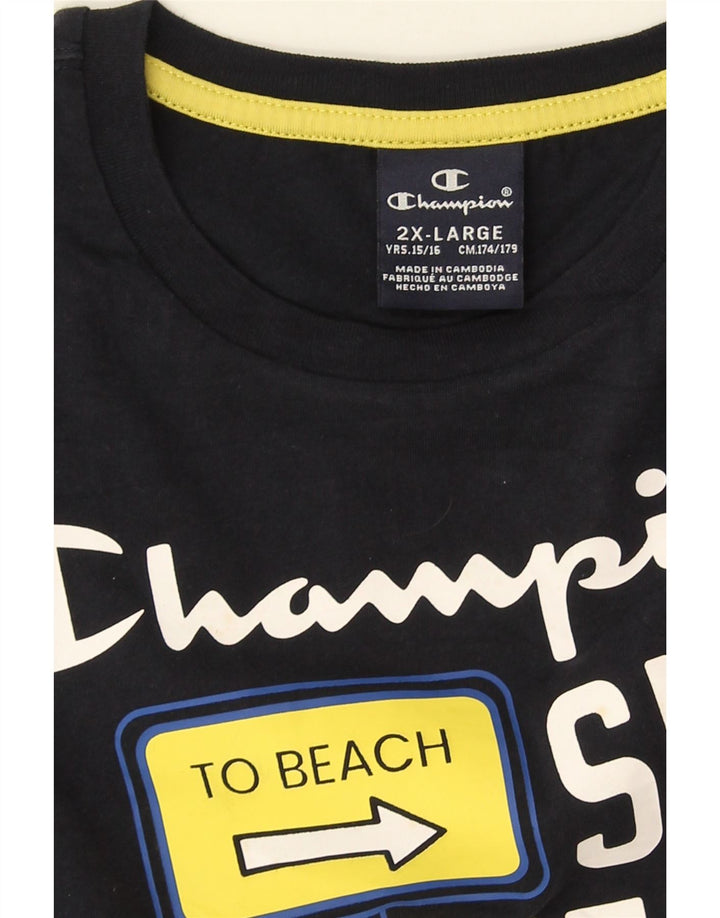 Canotta grafica per ragazzi CHAMPION 15-16 anni 2XL Blu navy