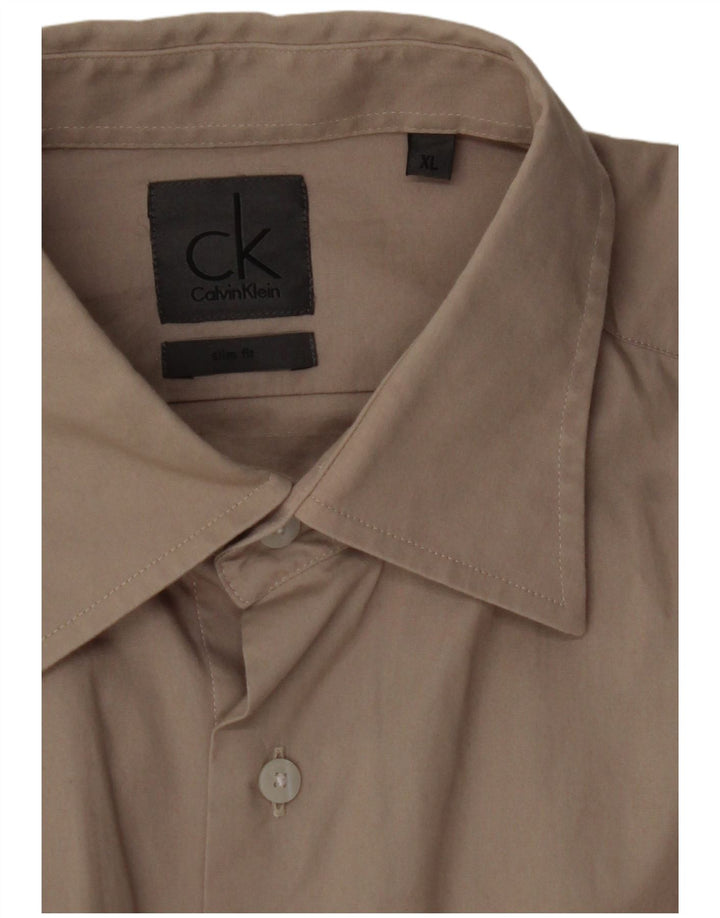 CALVIN KLEIN Camicia slim fit da uomo XL Beige