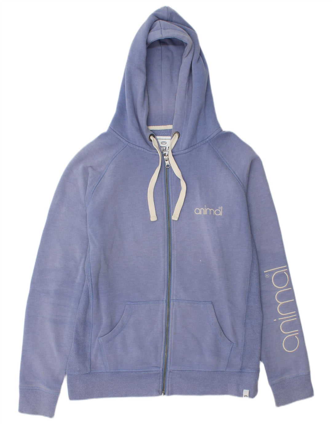 Maglione con cappuccio e zip grafica da donna Animal UK 14 Grande poliestere blu