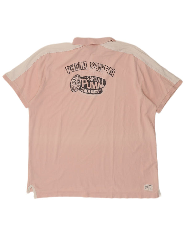 Polo grafica da uomo Puma 2XL cotone color block rosa