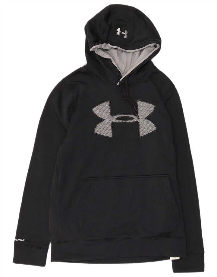 Felpa con cappuccio grafica da uomo UNDER ARMOUR piccola in poliestere nero
