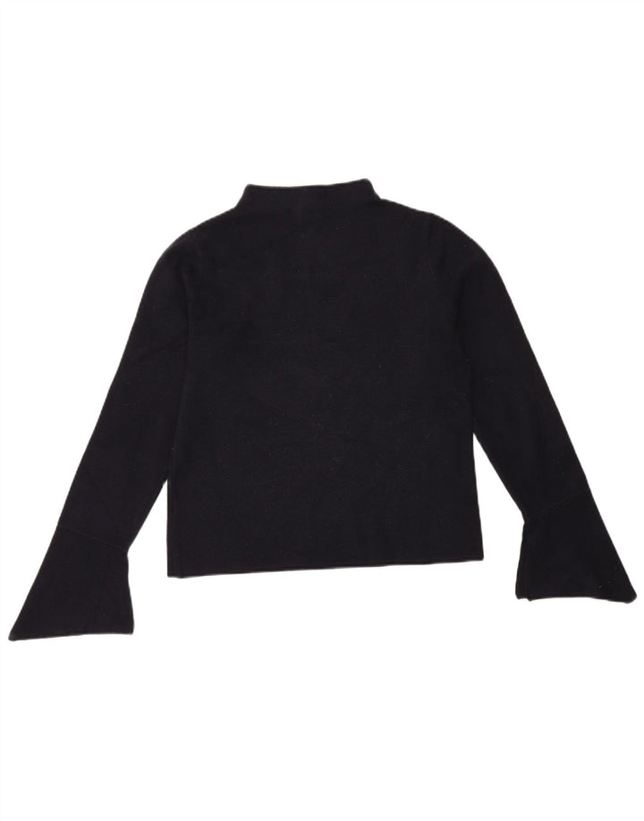 Marks & Spencer Top da donna a maniche lunghe UK 12 medio blu navy in viscosa