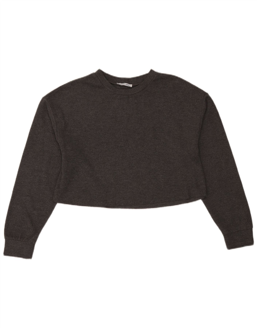 Top corto Zara Trafaluc da donna a maniche lunghe UK 14 Poliestere grigio medio