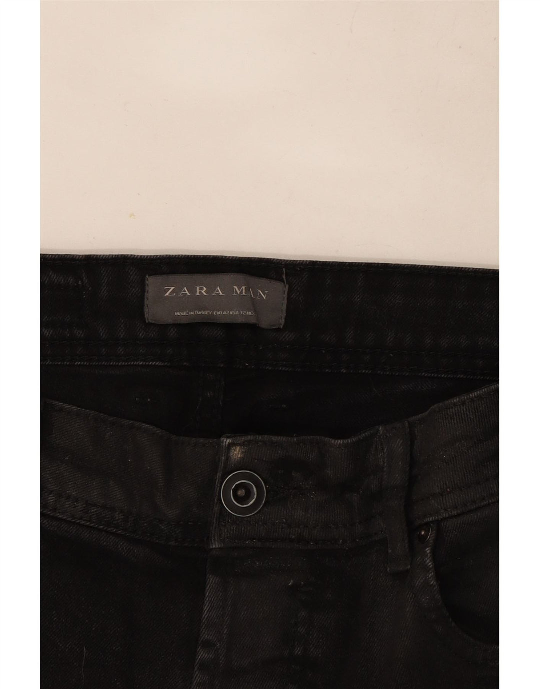 Jeans slim invecchiati da uomo Zara EU 42 grandi W32 L26 neri