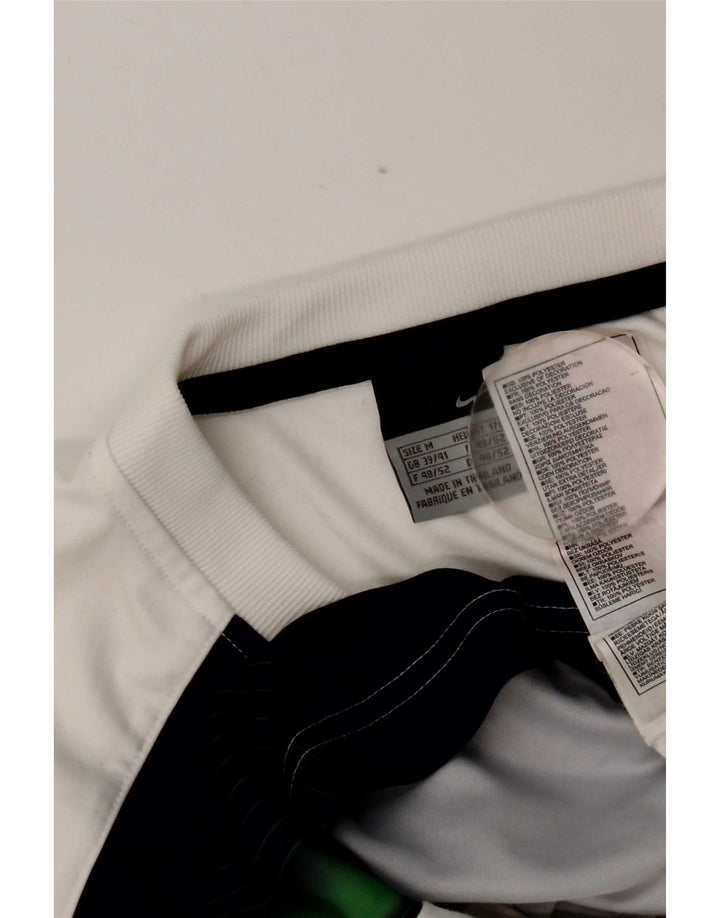 T-shirt grafica da uomo Nike Top UK 39/40 poliestere color block bianco medio