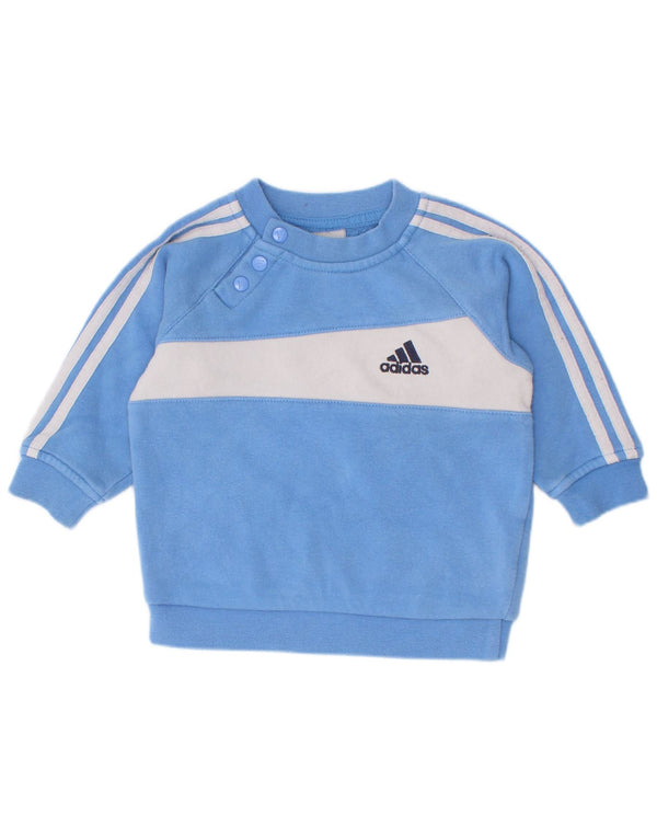 Felpa Adidas da bambino, 3-6 mesi, in cotone color block blu