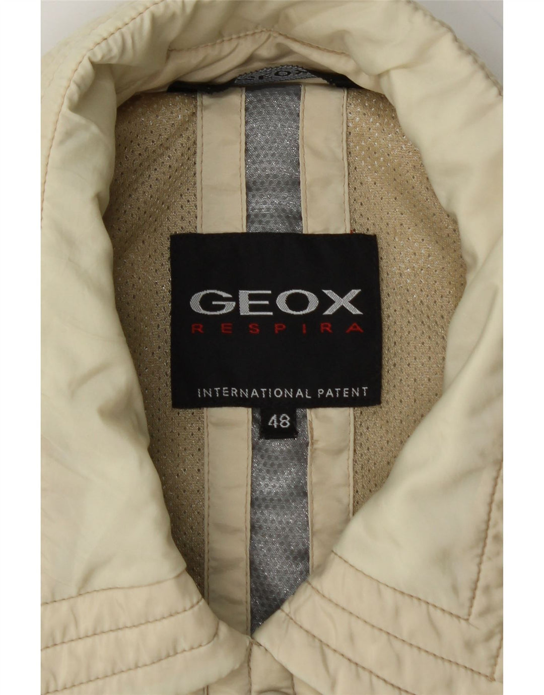 GEOX Womens Overcoat IT 48 XL Off White Argyle/Diamond Vintage Geox and Second-Hand Geox from Messina Hembry 