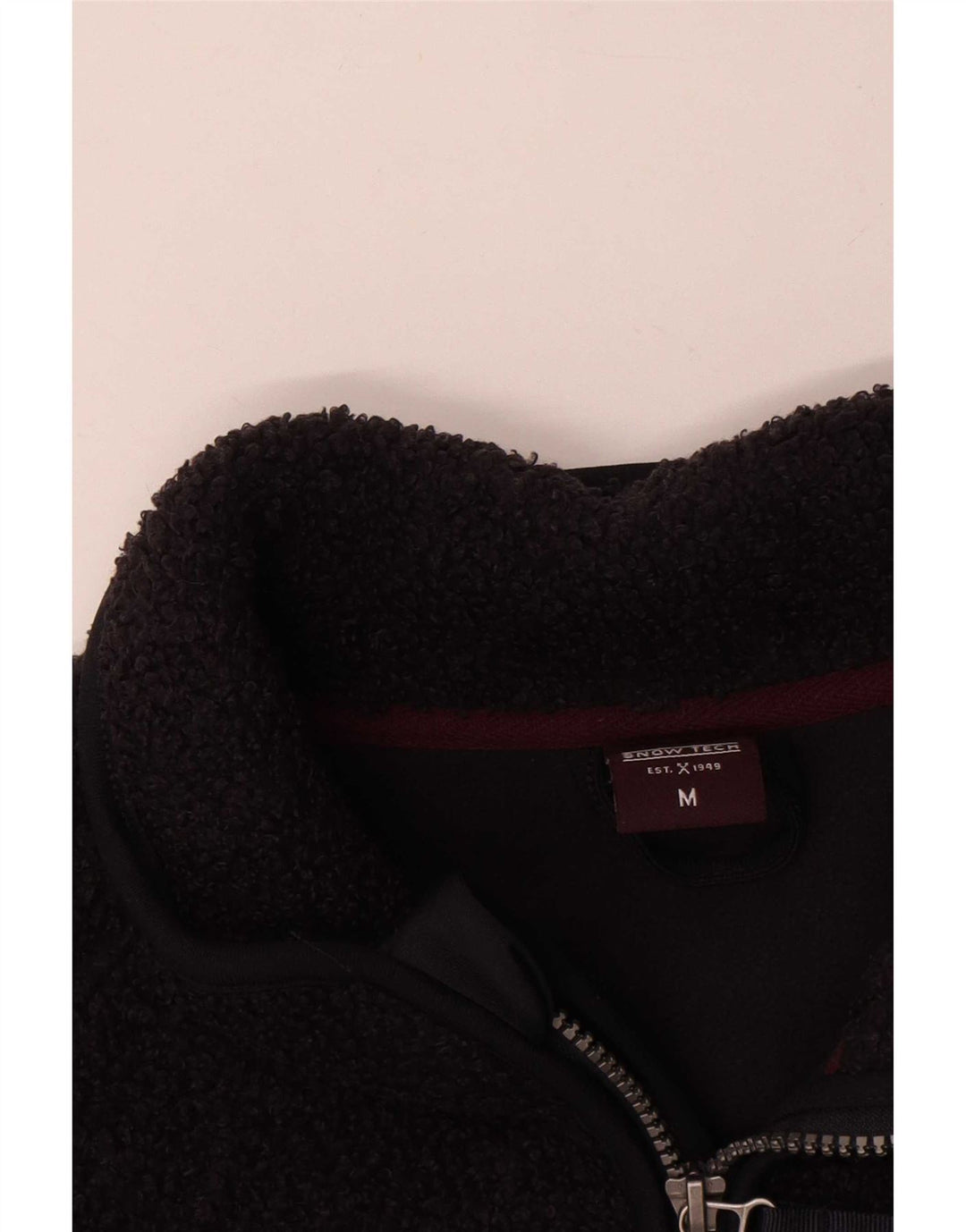 Giacca in pile vintage da donna UK 14 medio blu navy