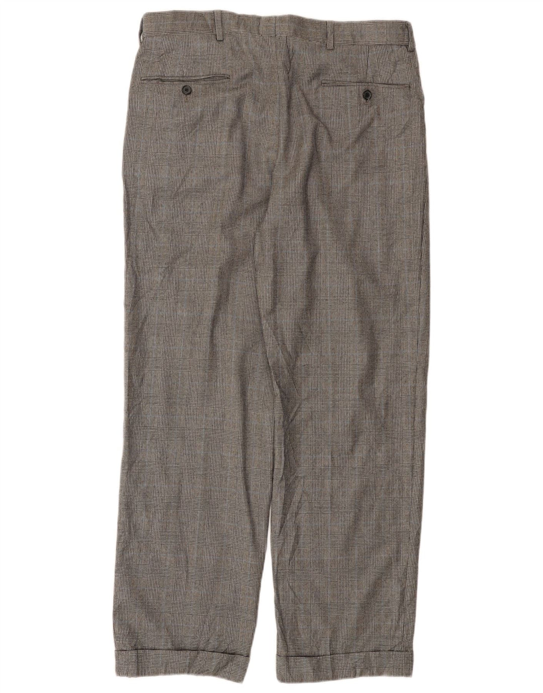 BROOKS BROTHERS Pantaloni da abito con pegging Madison da uomo W32 L29 pied de poule grigio