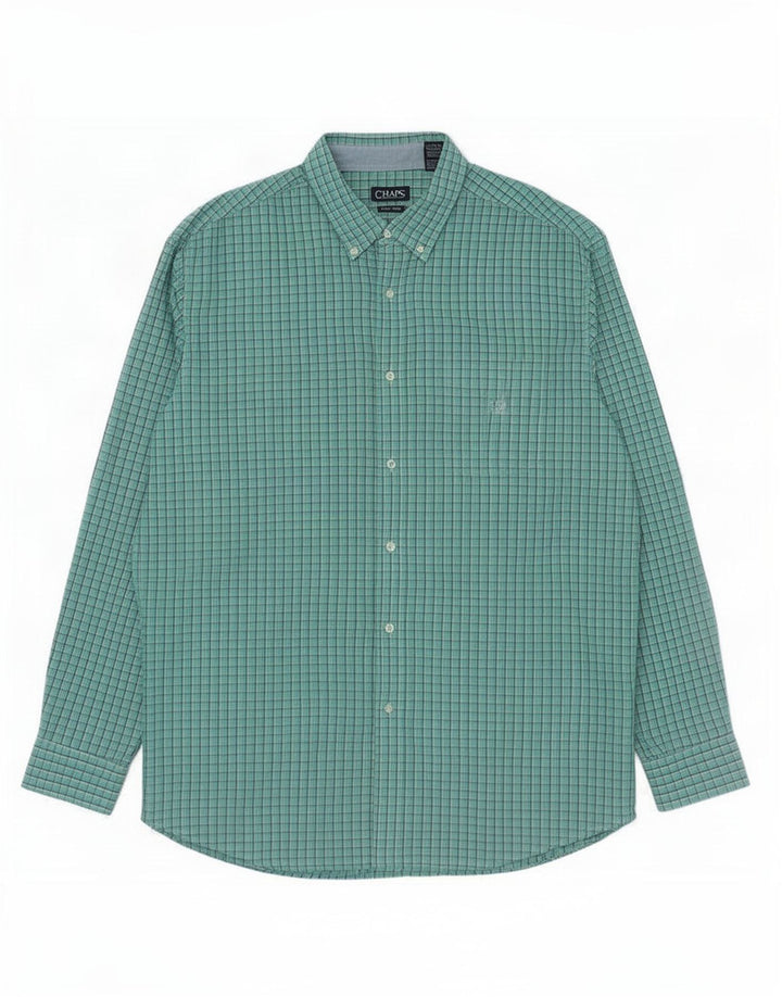 Camicia alta da uomo Chaps 3XL cotone a quadri verdi