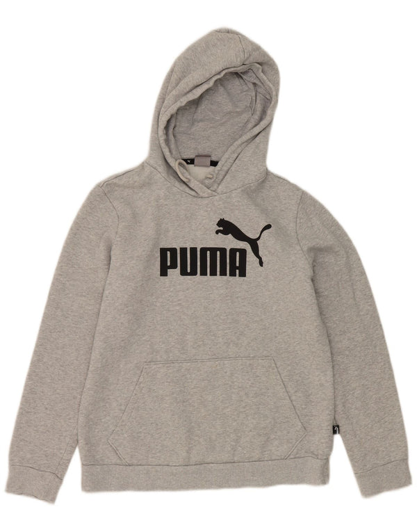 Felpa con cappuccio grafica da donna Puma UK 12 Cotone grigio medio