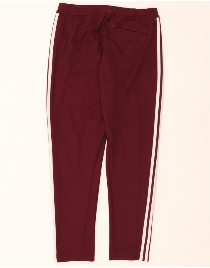 Pantaloni da tuta Adidas da uomo in cotone bordeaux medio