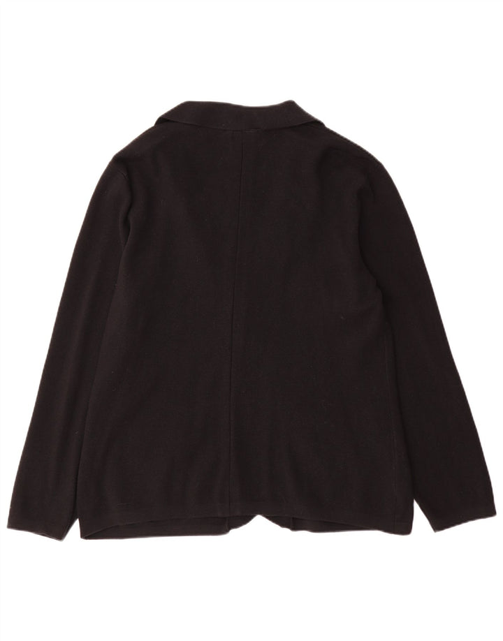Giacca blazer in maglia a 2 bottoni da donna Esprit UK 14 grande cotone nero