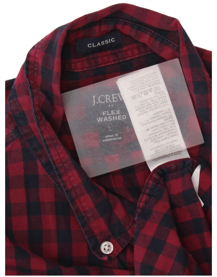 J. CREW Camicia da uomo dalla vestibilità classica, grande, in cotone a quadretti blu navy